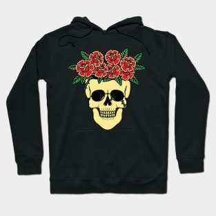 head skull pot with rose Hoodie